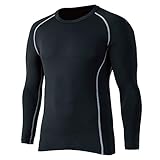 おたふく手袋 ボディータフネス 保温 コンプレッション パワーストレッチ 長袖 クルーネックシャツ JW-174 ブラック L