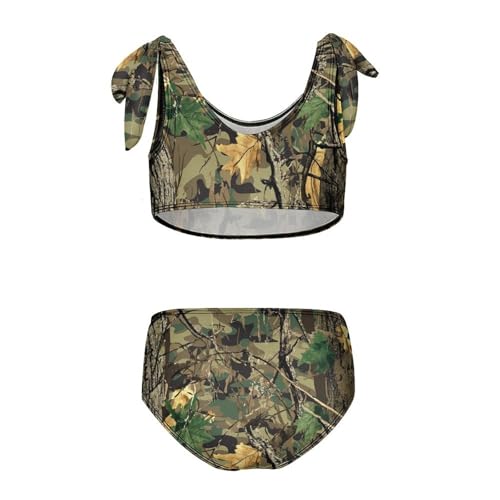 Girls Swimsuit Two Piece Swimwear Forest Camouflage Hunting Tankini Bikini Set Beach Sport Bathing Suit for Girls2