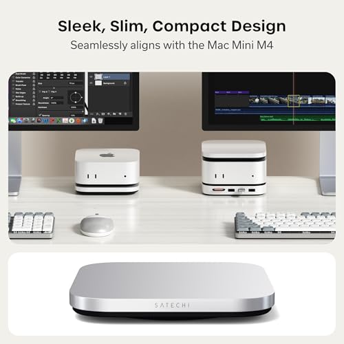 Image of Satechi USB4 NVMe SSD Enclosure for Mac mini M4, M.2 NVMe SSD Enclosure with up to 40Gbps, up to 8TB, for Sizes 2280 /2260 /2242 /2230mm, Compatible with Thunderbolt 5 /4, USB4 (SSD Not Included)