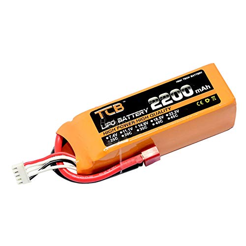 14.8V/4S 2200mAh 25C LiPO Batería T Plug para RC Modelo Avión FPV Drone Speed Boat Truck Buggy