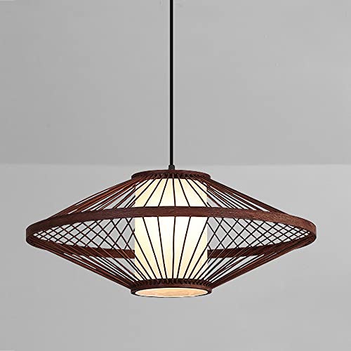 Luminaire de salle à manger suspension bambou réglable style rustique
