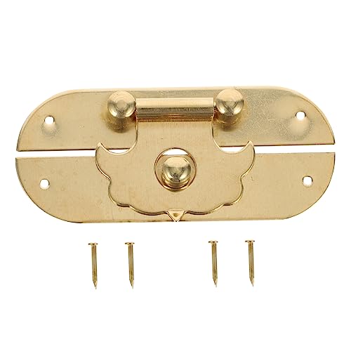 Image of Angoily Box Copper Hinge Jewelry Case Small Hasp Furniture Padlock Small Brass Hasps Antique Case Vintage Bronze Locks Antique Hasp Vintage Hasp Archaize Padlocks Wood Case Lock Card Metal