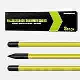 Goashpeaot Collapsible Golf Alignment Sticks 3 Pack, 40' Porfessional Alignment Sticks for Swing Trainer, Putting, Aiming Practice (Yellow)