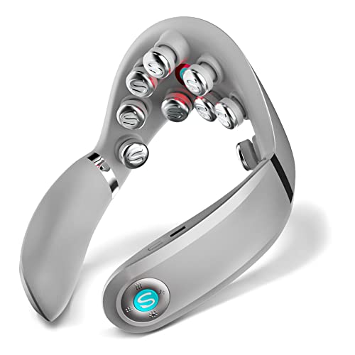 SKG Neck Massager with Heat, Cordless Deep Tissue Vibration Infrared Neck Massager for Pain Relief, G7 PRO Portable Electric Cervical Massager 9D Neck Relaxer Women Men Gift