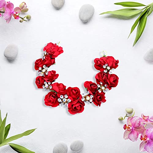 Image of Majik Bun Decoration Hair Gajra For Women And Girls Wedding, Party Hair Decoration Hair Accessories (Red)