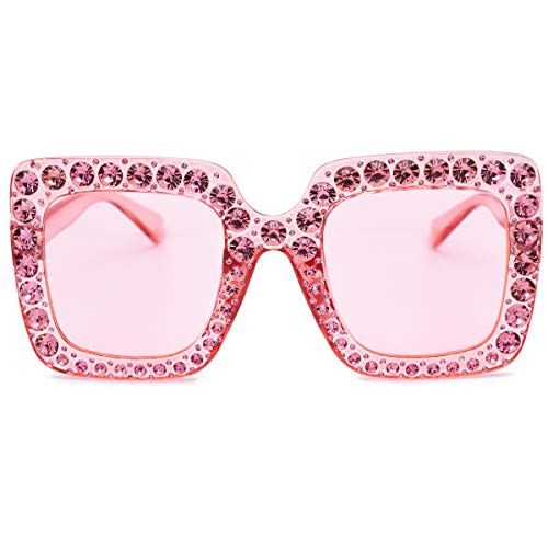 Elton Square Diamond Rhinestone Sunglasses Novelty Oversized Celebrity Shades2