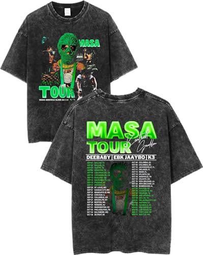 2025 Tour Younggboy Rapper MASA T-Shirt Vintage Oversized Tee Summer Sport Soft Shirts for Music Fans Concert