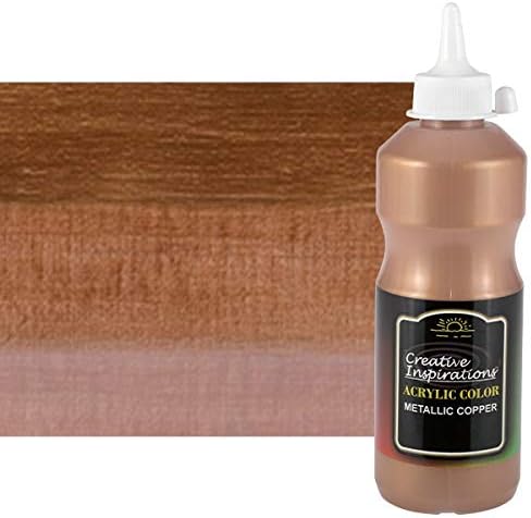 Creative Inspirations Acrylic Paint - Metallic Copper - 500 mL Bottle - Smooth & Creamy Consistency, Vibrant Pigmentation, Great Coverage for Artists - Clean Up with Soap & Water
