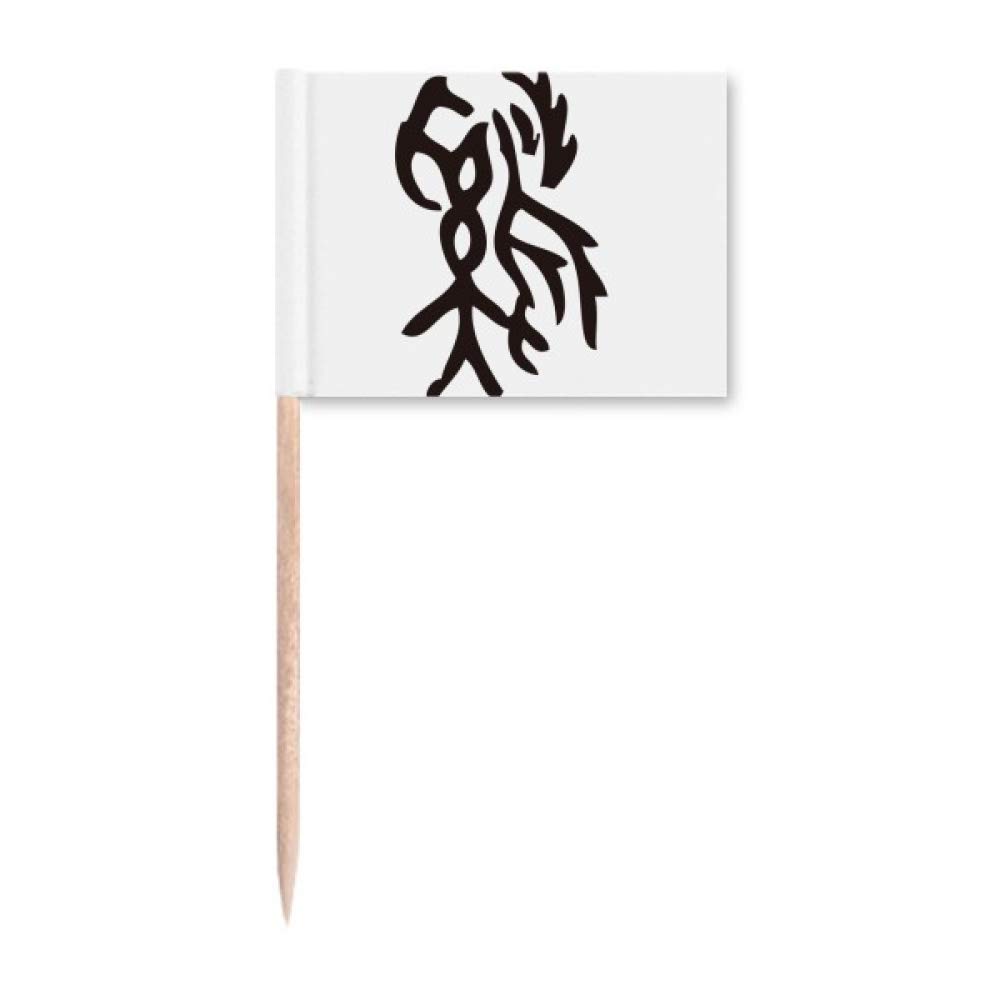 DIYthinker Bones Inscriptions Chinese Zodiac Rooster Toothpick Flags Marker Topper Party Decoration