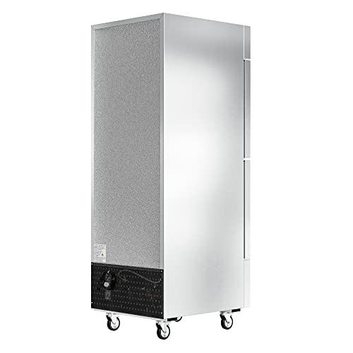 Image of KoolMore RIR-1D-SSHD Commercial Stainless-Steel Reach-in Refrigerator with Half Door Access for Restaurant, Cafe, and Cold Food Storage, Large 23 Cu. Ft. Capacity, Heavy Duty Kitchen Use, 2, Silver