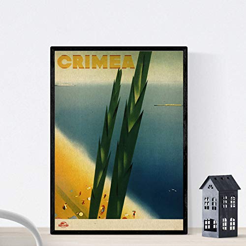 Nacnic Vintage Poster Vintage poster advertising. Meet Crimea. A3 size, 42L x 29.7W cm
