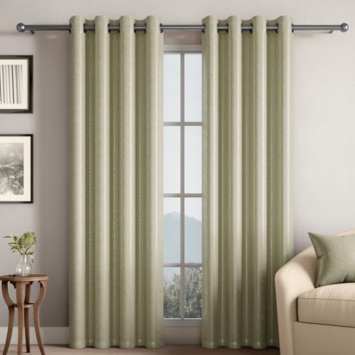 Image of Wakefit Jacquard Room Darkening Curtain | Light Blocking Upto 70% | (5 x 3.9 ft) | Door Curtain | Set of 2 | Reduces Noise | Machine Washable | Smash |Diamond Taupe