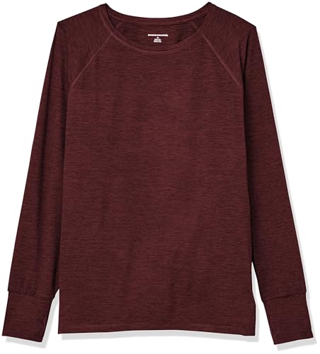Image of Amazon Essentials Womens Brushed Tech Stretch Long-Sleeve Crewneck Shirt (Available in Plus Size)