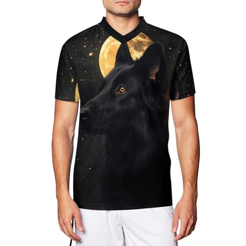 Camiseta de fútbol de hombre con pastor alemán lista para el partido casual