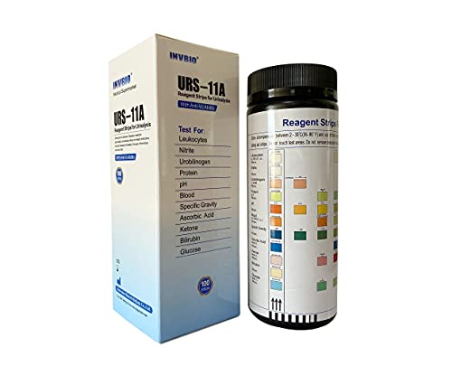 100 Ct-INVBIO Urine Test Strips 11 Parameters, Reagent Strips for Urinalysis to Monitor Body Health Levels