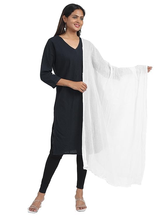 Pure Cotton Dupatta for Women (2.5m) Soft, Lightweight, and Breathable Skin Chunni, Versatile Solid Color Stole for Everyday Styling and Festive Outfits-image-34