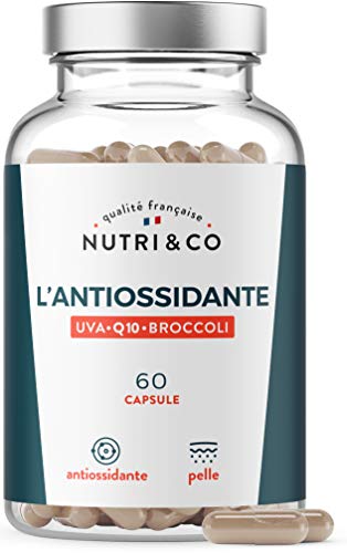 Coenzima Q10 + OPC + Broccoli | CoQ10 brevettato bio-disponibilità 9x Superiore a Ubiquinolo | Vit C Stimola il Collagene | Potente Antiossidante | Anti-age & Pelle | 60 Capsule Vegane | Nutri&Co