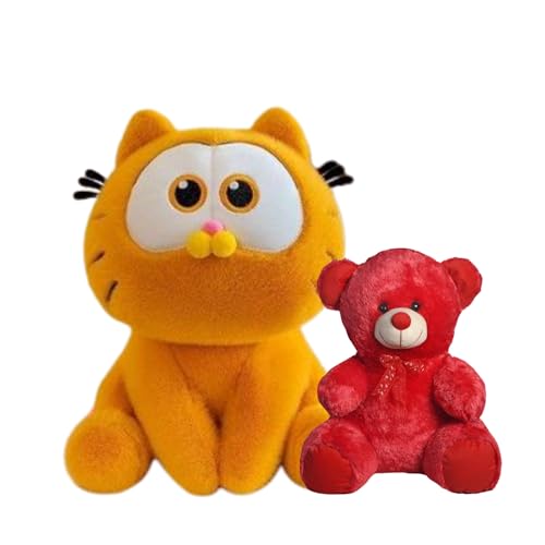Image of Fusked Flufies Combo Valentines Teddy and Garfield Soft Toy - Soft and Washable Baby Toy - Toys for 1 Year Old Girl and Baby Boy - Kawaii Plushies Soft Toys for Home Decor