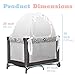 Pro Baby Safety Premium Pack n Play Tent, Mini Crib Tent to Keep Baby from Climbing Out, Auto Pop Up Pack and Play Tent with Auto-Lock Zippers, Thick Velvety Breathable Mesh (Stars & Moons - Ruffles)