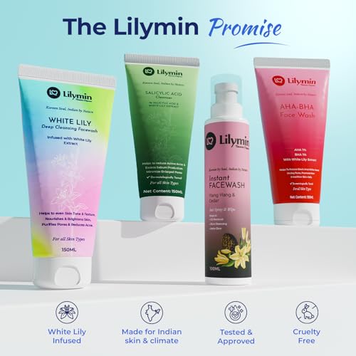 Image of White Lily Deep Cleansing Face Wash | With White Lily, Indian Ginseng, Shea Butter, Aloe Vera & Avena Strigosa, Gentle Face Wash for Glowing Skin, Reduces Acne & Pores Facewash For Men & Women150ML