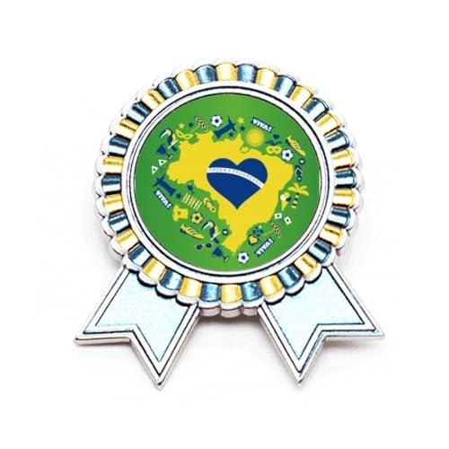 Broche carte du Brésil en métal taille M, le cadeau idéal pour un passionné de voyage