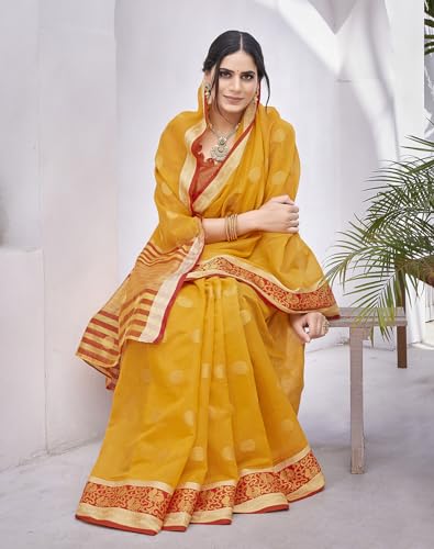 Yashika-Womens-Georgette-Saree-Printed-Saree-With-Unstitched-Blouse-Material-Suitable-For-All-Indian-Occasions-and-Festivals-AZ-YS-OG-HALDI-YELLOW