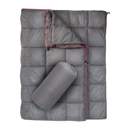 Couverture de camping – Couette chaude de 79 pouces | Housse de voyage en nylon – Équipement d'extérieur portable imperméable et coupe-vent pour la randonnée, pique-nique, tente de plage, stade, utili
