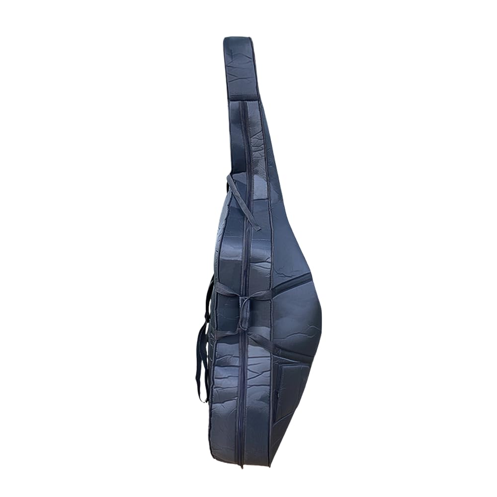 yinfente 3/4 aufrechte Kontrabass-Tasche, wasserabweisend, dick gepolsterte Bass-Gigbag, 600D Oxford-Stoff, tragbare weiche Tasche mit Rucksackgurten und Taschen