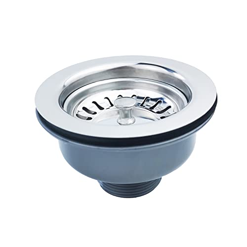 Qrity Bonde D'évier sans Trop Plein Panier Inox ø 114 mm 1½', Acier Inoxydable + ABS, Bonde + Panier