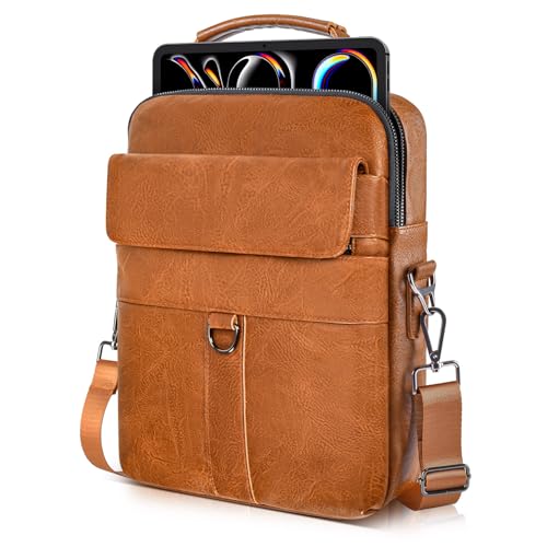 13 Inch Leather Laptop Messenger Bag