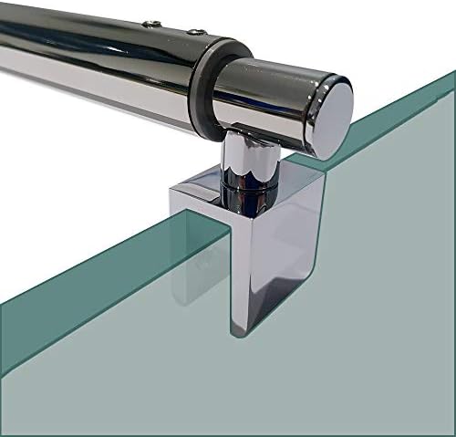 Shower Glass Support Bar | for Wetrooms or Shower Enclosures | Fits 8mm Glass | 700 to 1200mm Adjustable Telescopic Length | Stainless Steel Chrome | BAR002