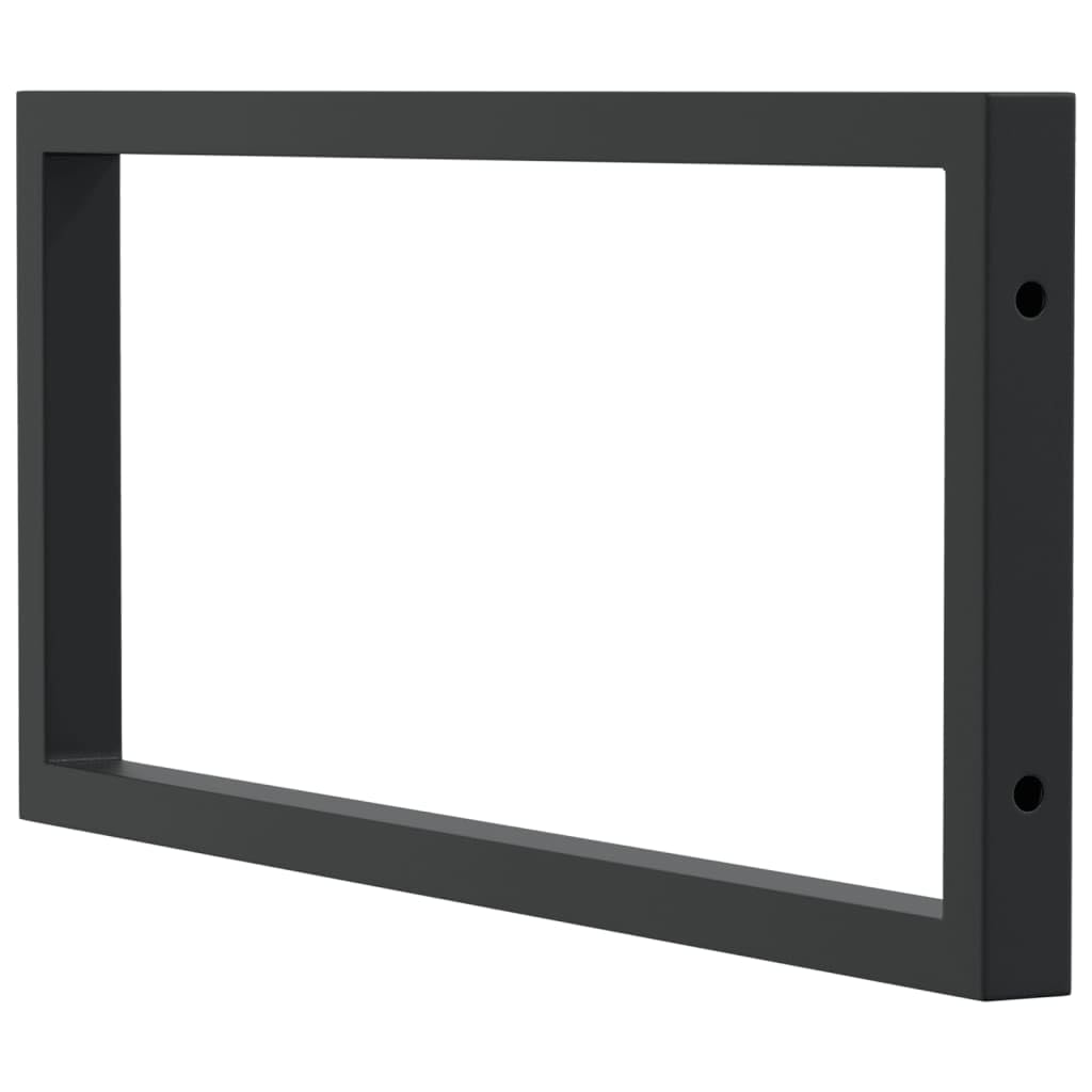 Supporti Lavabo 2 Pz Nero Acciaio Mensole Rettangolari Bagno Cucina Portata 100kg 25x60cm Console a Muro