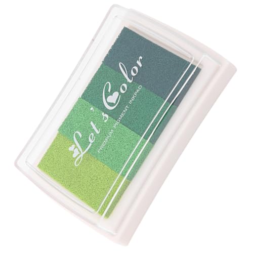 de Tinta para Sellos, Estampilla Tinta Almohadilla de Tinta Color Ink Tint Ink Pads para Niños Craft Stamp Pad, Sello de Goma Decoración de álbumes (Gradiente verde)