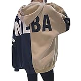 BeiBang(バイバン)メンズ フードパーカー ゆったり バイカラー トレーナー 韓国ファッション 秋 メンズ アウター 秋服 スウェットパーカー (2XL, アプリコット)