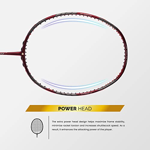 Image of Apacs Z-Ziggler (Unstrung, 38 LBS Max Tension) 6.4mm Slim Shaft | Made in Vietnam | 100% Japanese Graphite Badminton Racket with Free Full Cover | G2-4 1 /8 inches (Red)