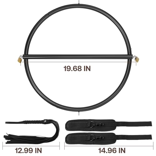 Image of BDSM Waist and Hip Restraint Rings Sex Toy, Bondage Restraints Stainless Ring with Whip Handcuffs for Couples, Adult Toys Slave Kits with Padlocks Cuffs Spanking Games for Women & Men