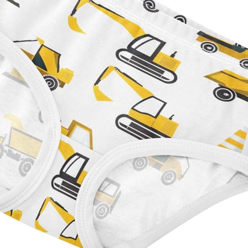 Artistic Girls Underwear Toddler 2t Cotton Panties for Girl Cartoon Construction Vehicles White Briefs Girls Undies4