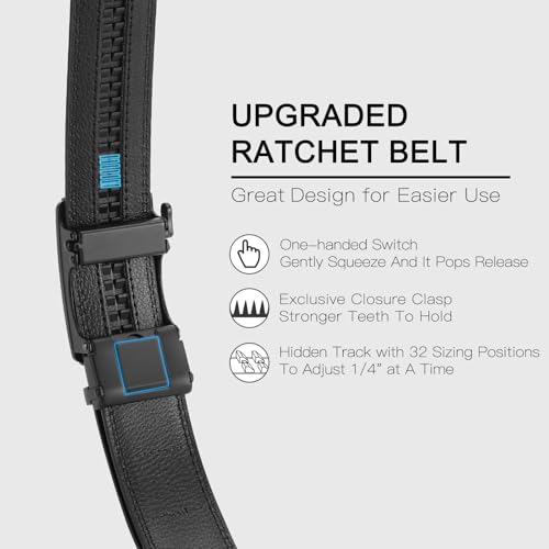 FALAN MULE Mens Belt,Slide Leather Ratchet Belt for Mens2