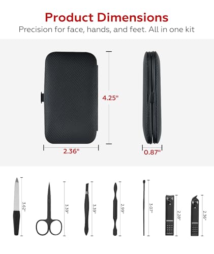 Image of Stocking Stuffers Gift for Dad Men, Manicure Set Nail Clippers Grooming Kit with Travel Case, Personal Care Tools Birthday Gifts for Men Women