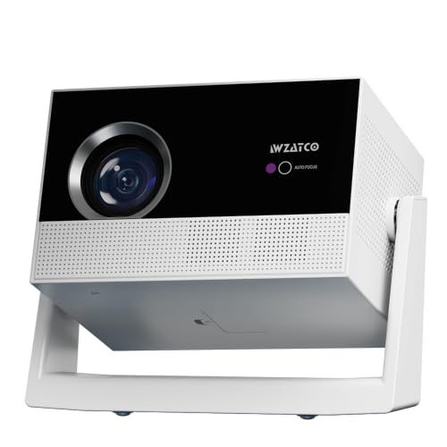 Image of WZATCO Yuva Lunar, Android 14, Fully Automatic, Native 1080P FHD Projector 4k Ultra HD, 750 ANSI, Sealed Engine, HDMI ARC, WiFi 6 & BT, Portable Room Cinema, White