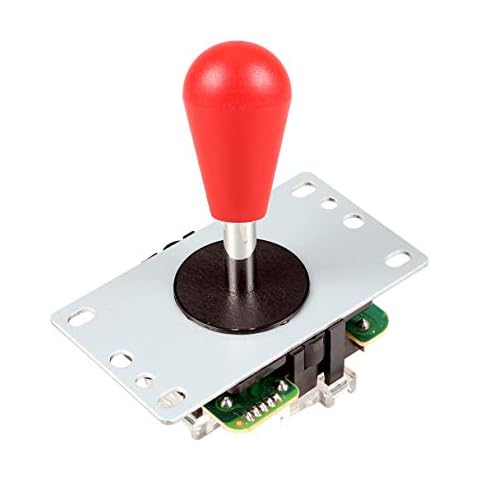 Fosiya Arcade Joystick 4 8 Ways Bat Top Ball Joystick for PC PS3 Xbox 360 Arcade1up Games Console Kit Parts (Red) Cover