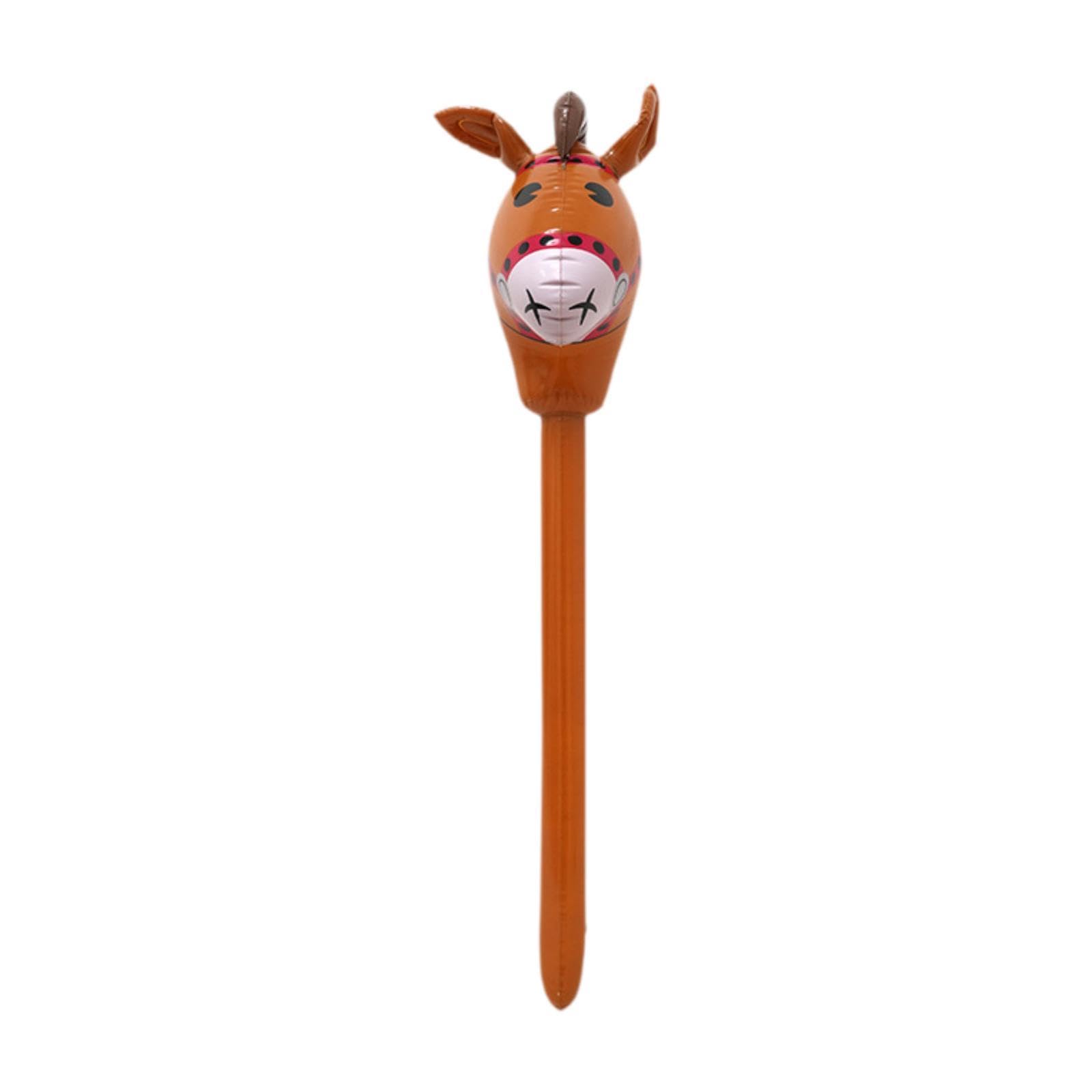 Menolana Hobby Horse Stick Toy, Lovely Horse Head Stick Balloon, Creative Party Decoration, Blowing up Stick Toy, Brown
