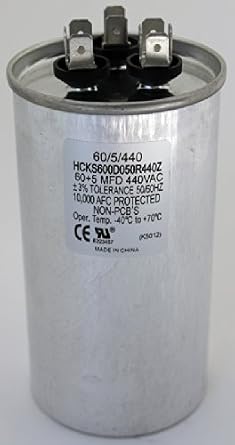 60+5 MFD 440 Volt Round Capacitor TP-CAP-60/5/440R