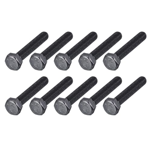 Image of METALLIXITY Hex Bolts (M8-1.25x45mm) 10Pcs, 8.8 Grade Carbon Steel Fully Threaded Black Oxide, Coarse Thread UNC Hex Head Screw Bolt - for Furniture Repair