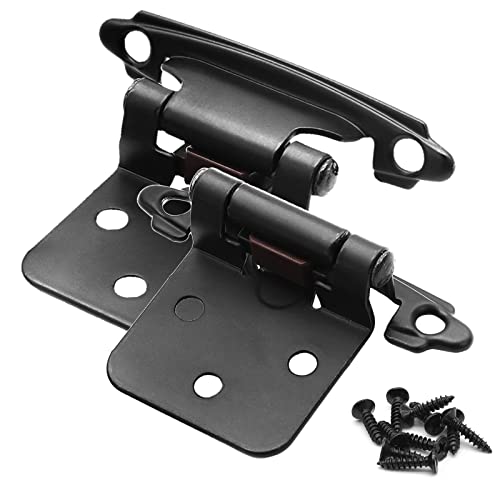 50 Pack (25 Pairs) Overlay Self Closing Cabinet Hinges Matte Black by Donanim - Used condition - US$19.09