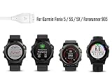 MoKo Charger Cable Compatible with Garmin Fenix 7/7S/7X/6/6S/6X Pro/5/5S/5X Plus/Vivoactive 3/4/4S/Forerunner 45/55/245/745/945/Venu 2S/2 Plus/Instinct, USB Data Sync Charging Cable - White