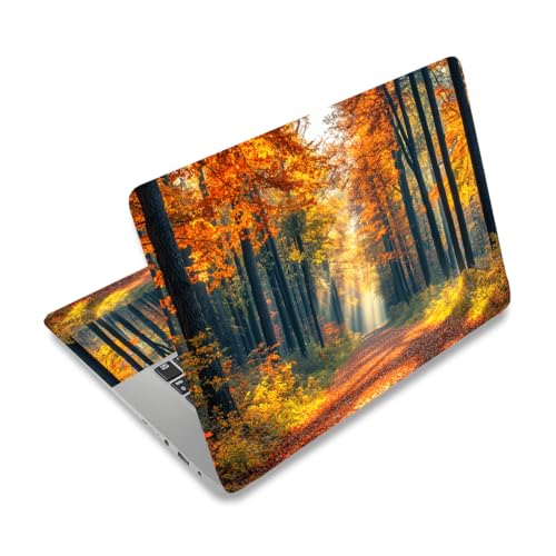 PLIGREAT Adhesivo para portátil con patrón de bosque de 6 cm, recortable, tamaño universal, apto para portátiles de 12, 13, 13, 14, 15 pulgadas, portátil, creativo, extraíble, impermeable, para