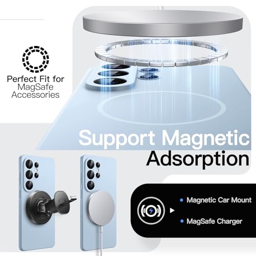 Image of JETech Magnetic Slim Cover Case for Samsung Galaxy S26 Ultra, Compatible with MagSafe, Anti-Slip Grip & Full Camera Lens Protection, Ultra-Thin Lightweight Matte Finish Phone Cover (Omphalodes)