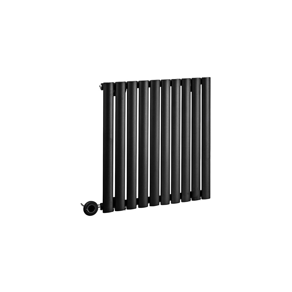 Milano Aruba 600W Black Horizontal Single Oval Panel WiFi Electric Radiator - 635mm x 590mm