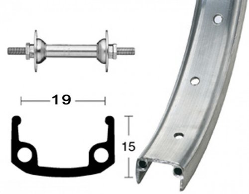 Roue 12 1/2 x 1.75 Roland ALU 16 AG jante avant en aluminium pour pneu enfant